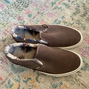Vans Brown Fleece-Lined Slip-On
